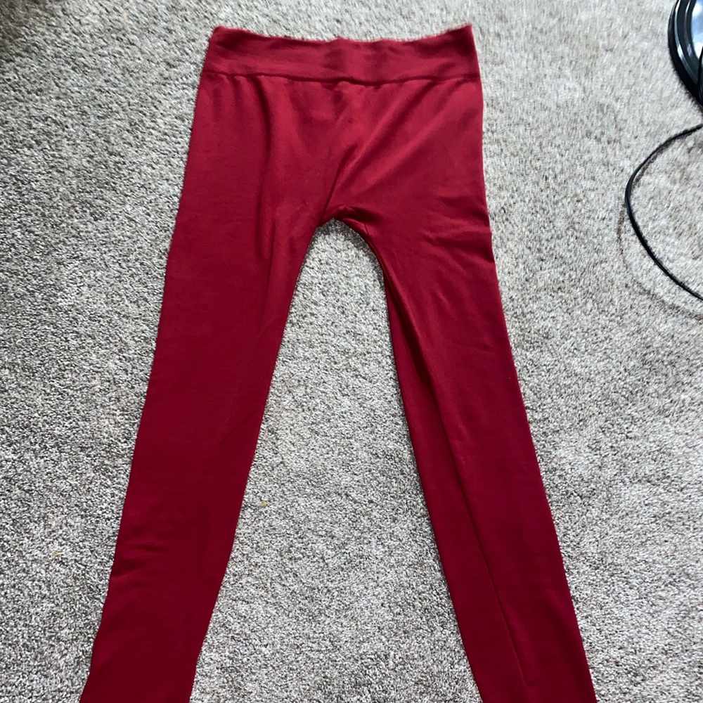 Thick Olive and Wine Leggings <keep you warm>